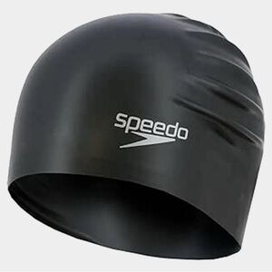 Speedo Black Silicone Long Hair Swim Cap